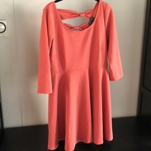 Orange dress with bow backing